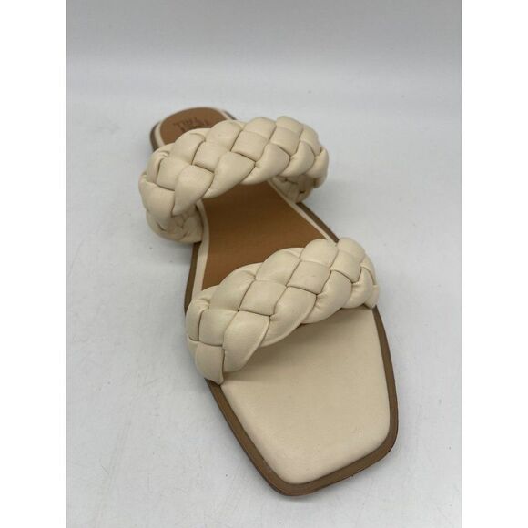 Time Tru Memory Foam Cream Braided Strap Sandal Size 8.5 - Picture 4 of 7